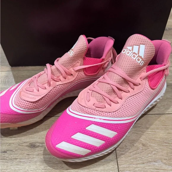 Adidas Icon V Boost Pink Cleats FW5543, size 13 Breast Cancer Awareness Baseball - Picture 3 of 8